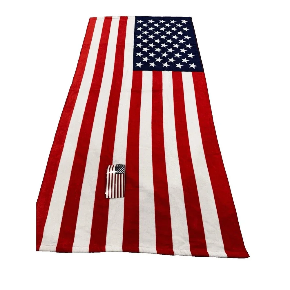 Patriotic American Flag 30 x 60 Beach Towel 100% Cotton